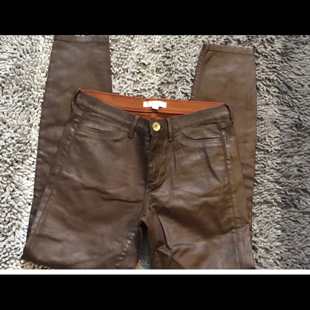 Banana republic sz 27 brown wax coated skinny